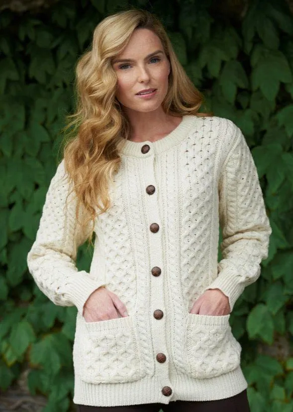 Aran Crafts Lumber Cardigan | Natural