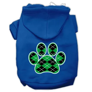 Argyle Paw Green Screen Print Pet Hoodies Blue Size XXL (18)