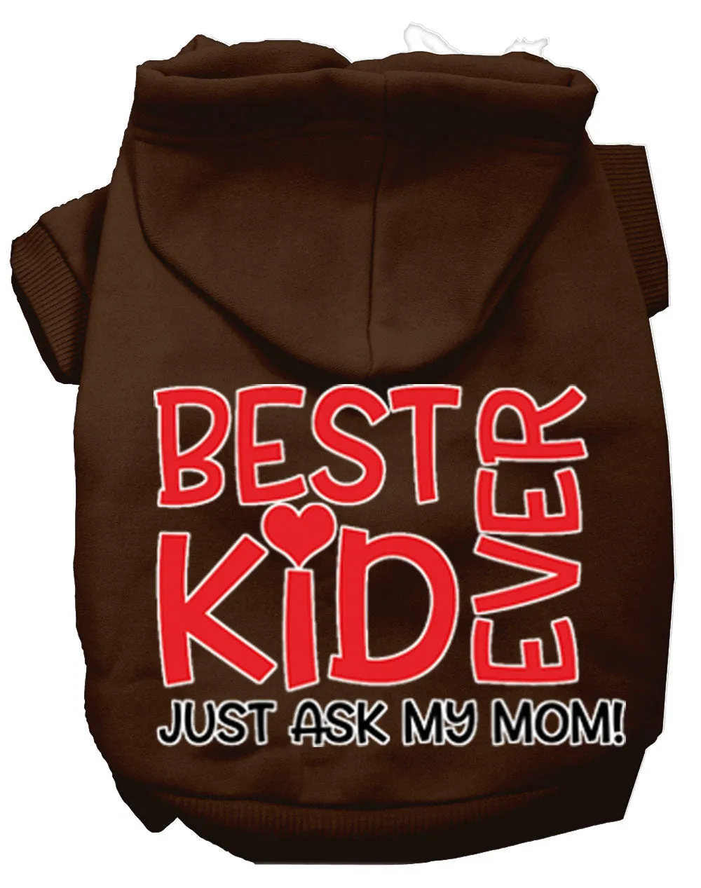 Ask My Mom Screen Print Dog Hoodie Brown M