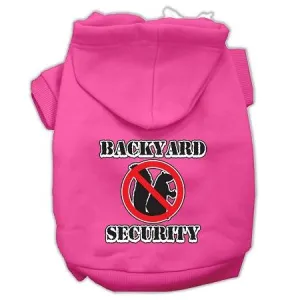 Backyard Security Screen Print Pet Hoodies Bright Pink Size XS (8)