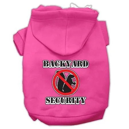 Backyard Security Screen Print Pet Hoodies Bright Pink Size XS (8)