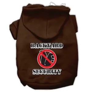 Backyard Security Screen Print Pet Hoodies Brown Size L (14)