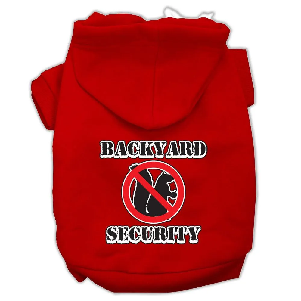 Backyard Security Screen Print Pet Hoodies Red Size M (12)