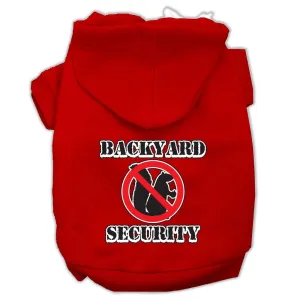 Backyard Security Screen Print Pet Hoodies Red Size M (12)