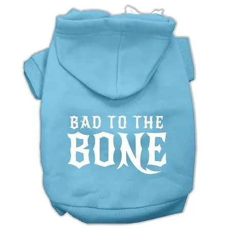 Bad to the Bone Dog Pet Hoodies Baby Blue Size XL (16)