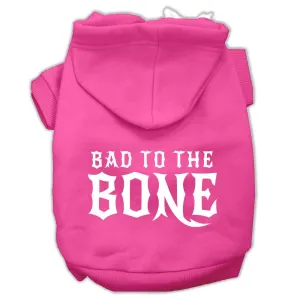 Bad to the Bone Dog Pet Hoodies Bright Pink Size Lg (14)