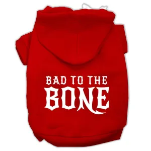 Bad to the Bone Dog Pet Hoodies Red Size XS (8)