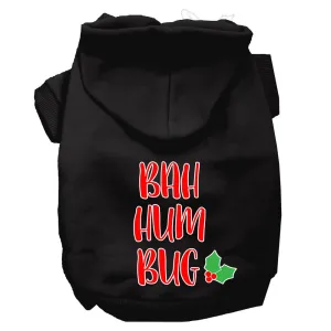 Bah Humbug Screen Print Dog Hoodie Black Xxxl