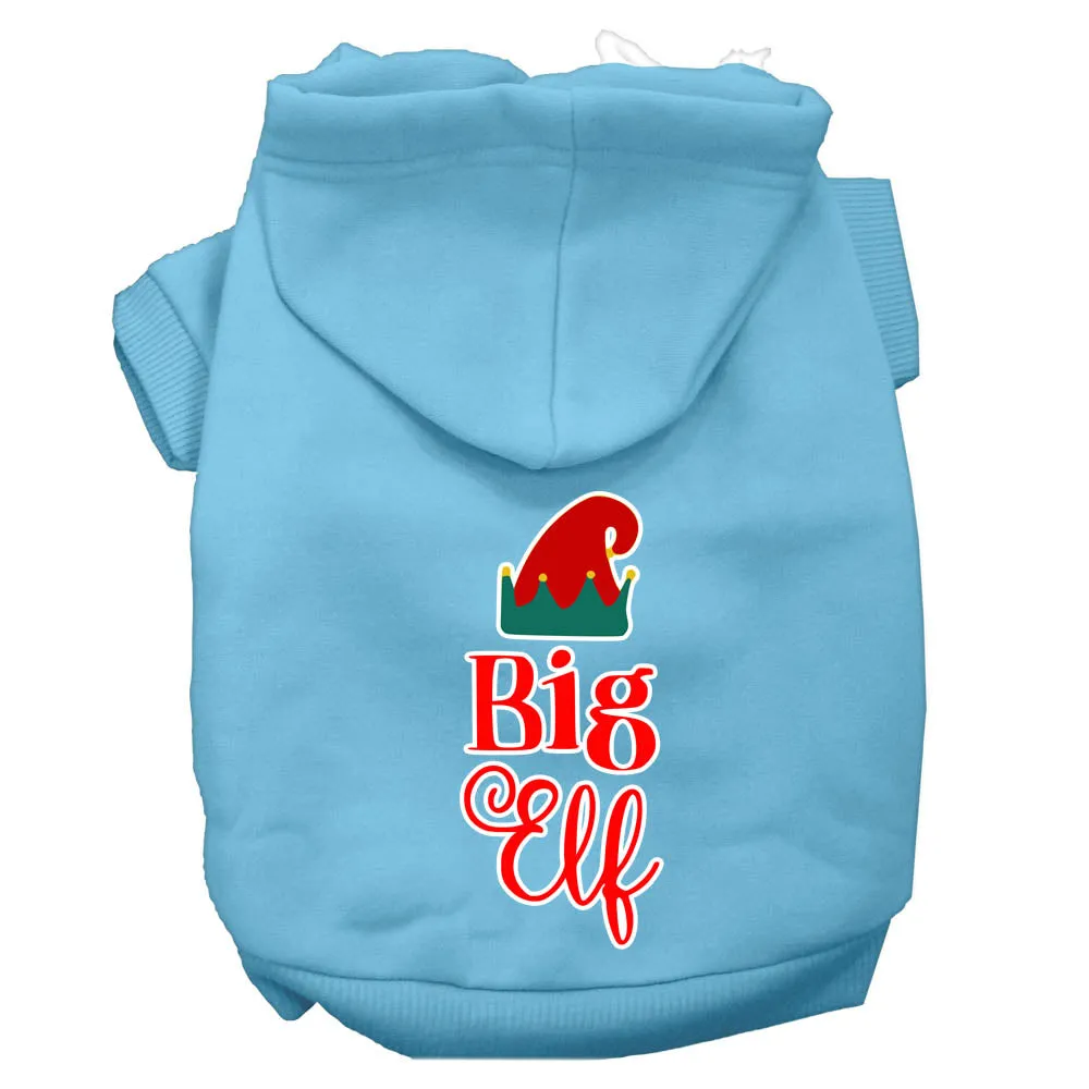 Big Elf Screen Print Dog Hoodie Baby Blue S