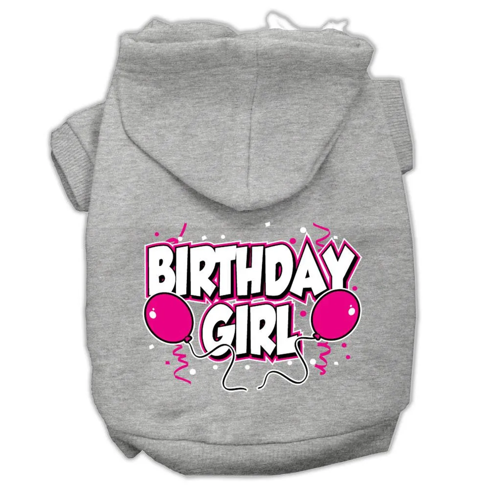 Birthday Girl Screen Print Pet Hoodies Grey Size Med (12)