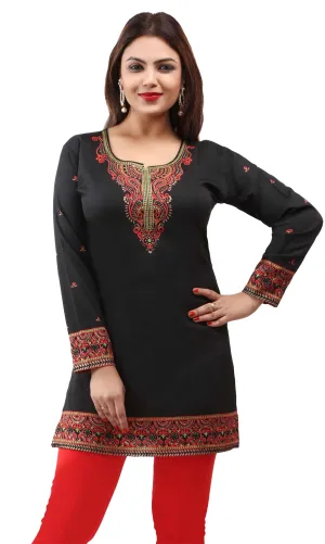 Black Short Kurti Tops for Women – Trendy Ethnic Wear