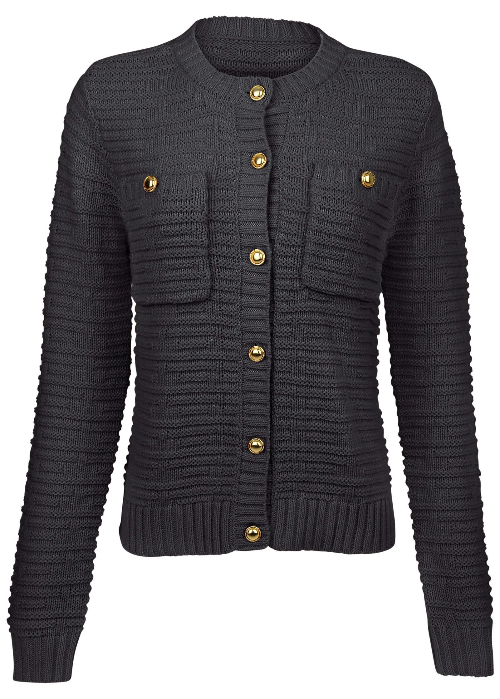 Button Detail Cardigan - Black