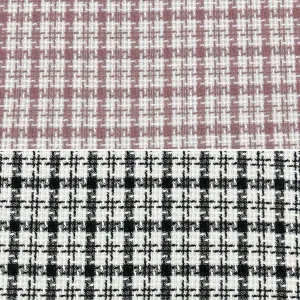 Checkered Squares Brushed Tweed Fabric