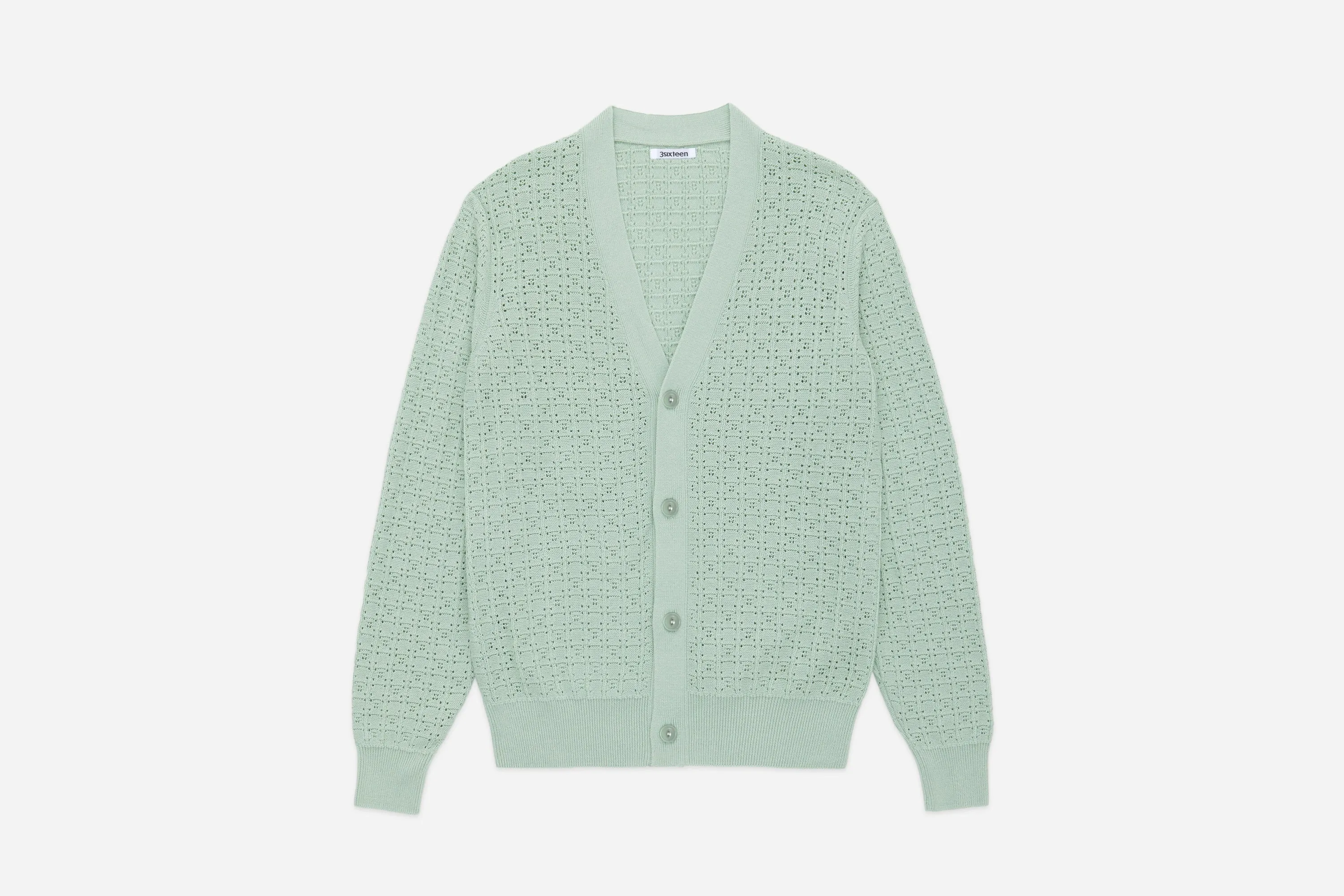 Classic Cardigan ~ Seafoam Domino