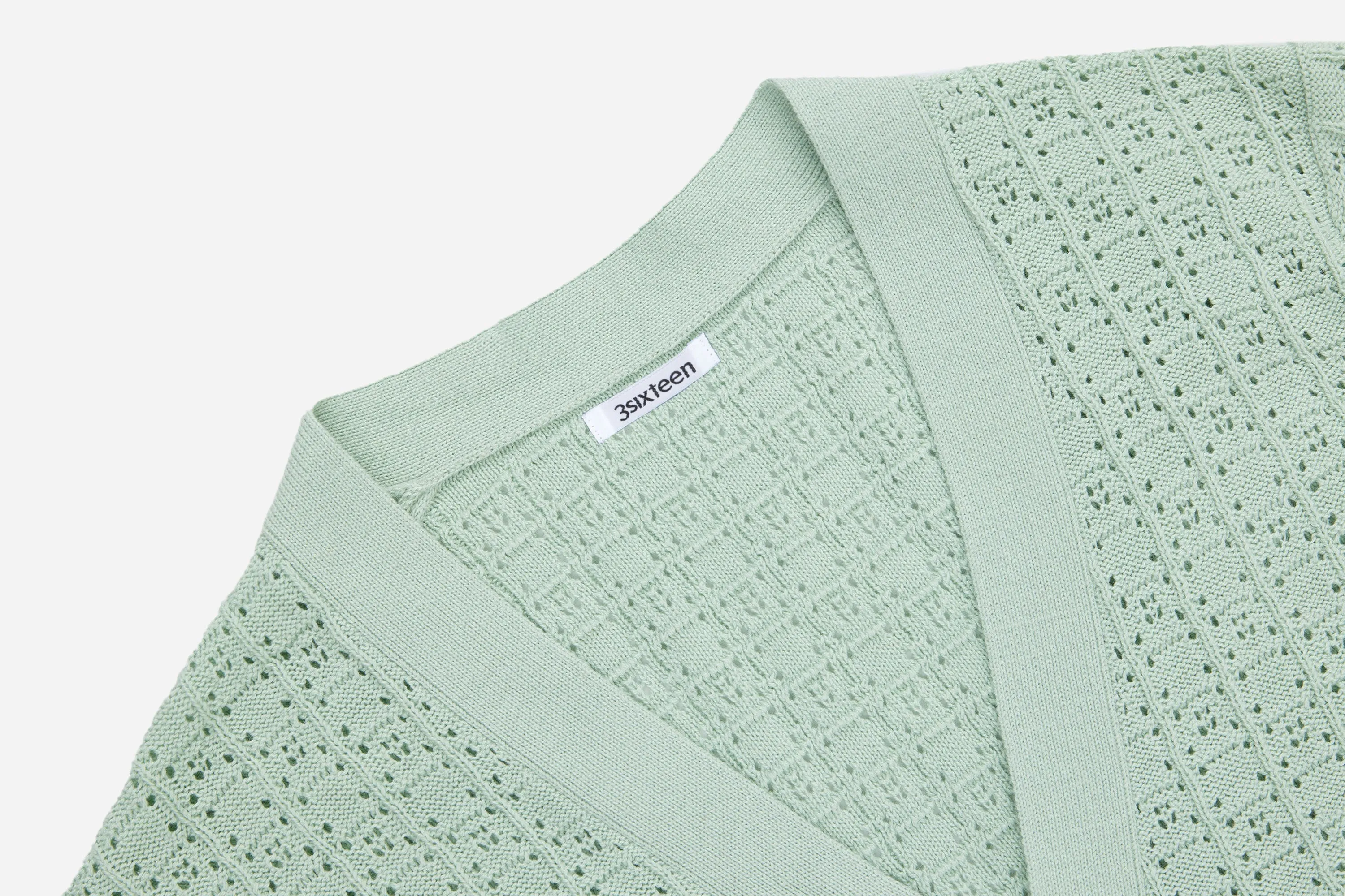 Classic Cardigan ~ Seafoam Domino