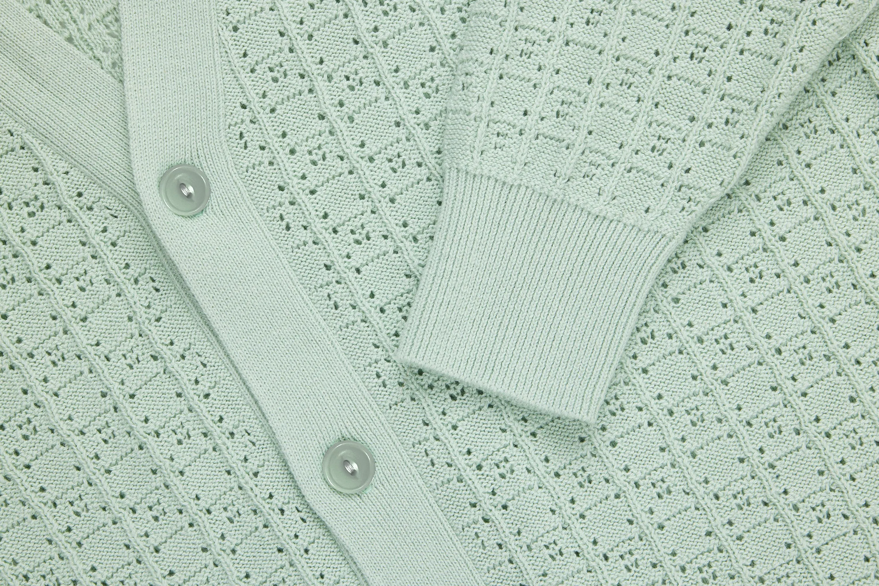 Classic Cardigan ~ Seafoam Domino