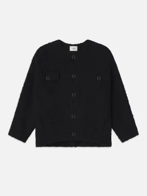 Cocoon Short Coat -- Black Multi