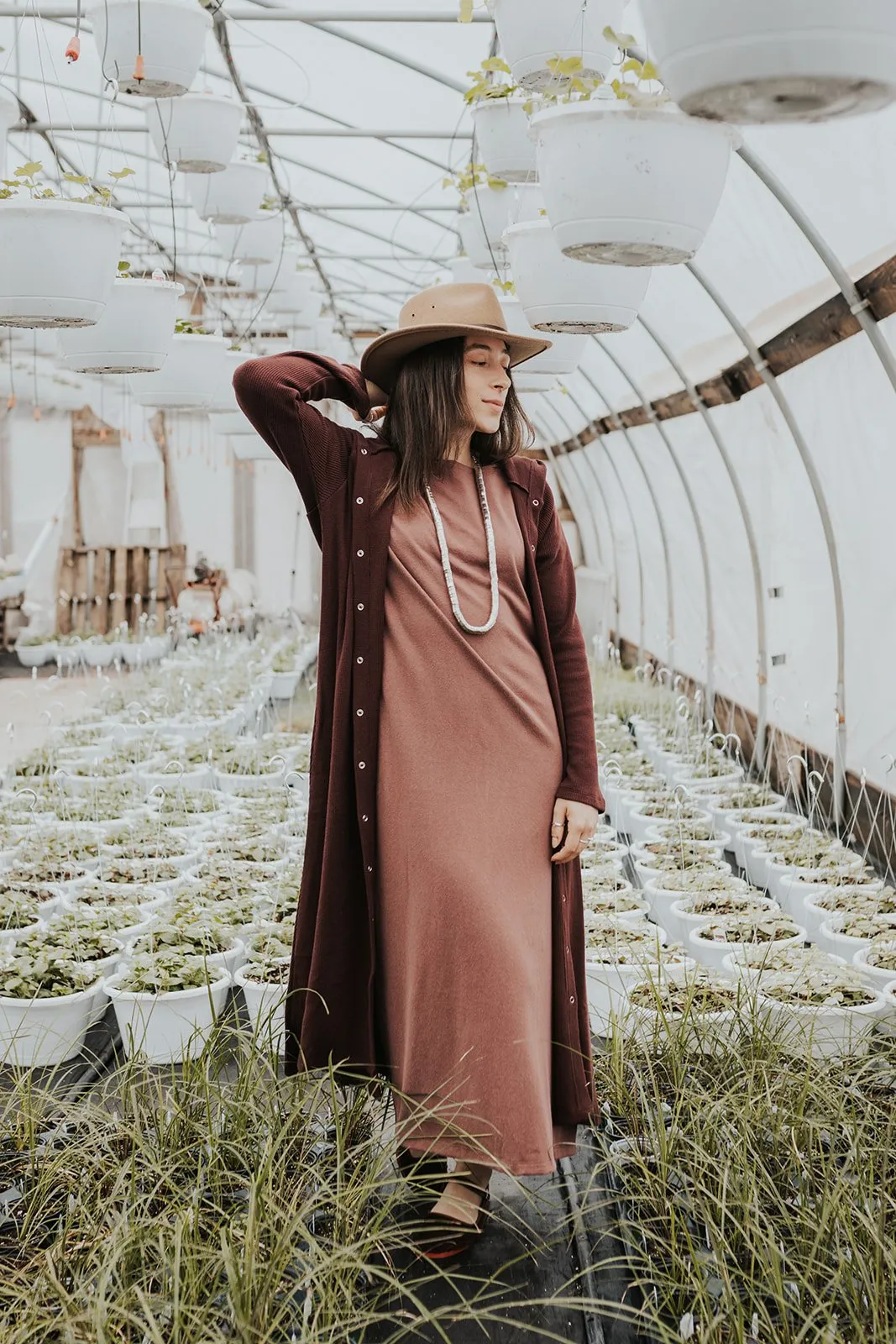 Compass Cardigan in Wine