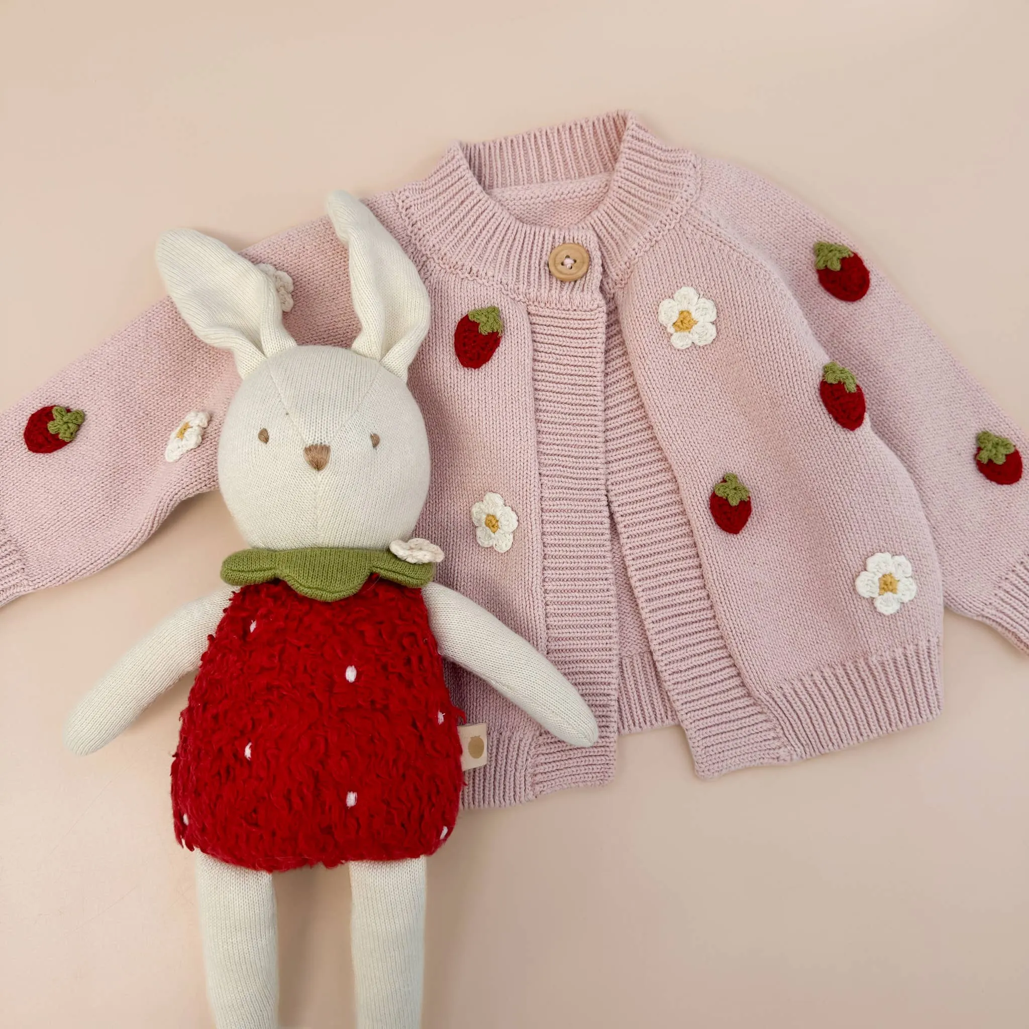 Cotton Strawberry Flower Cardigan