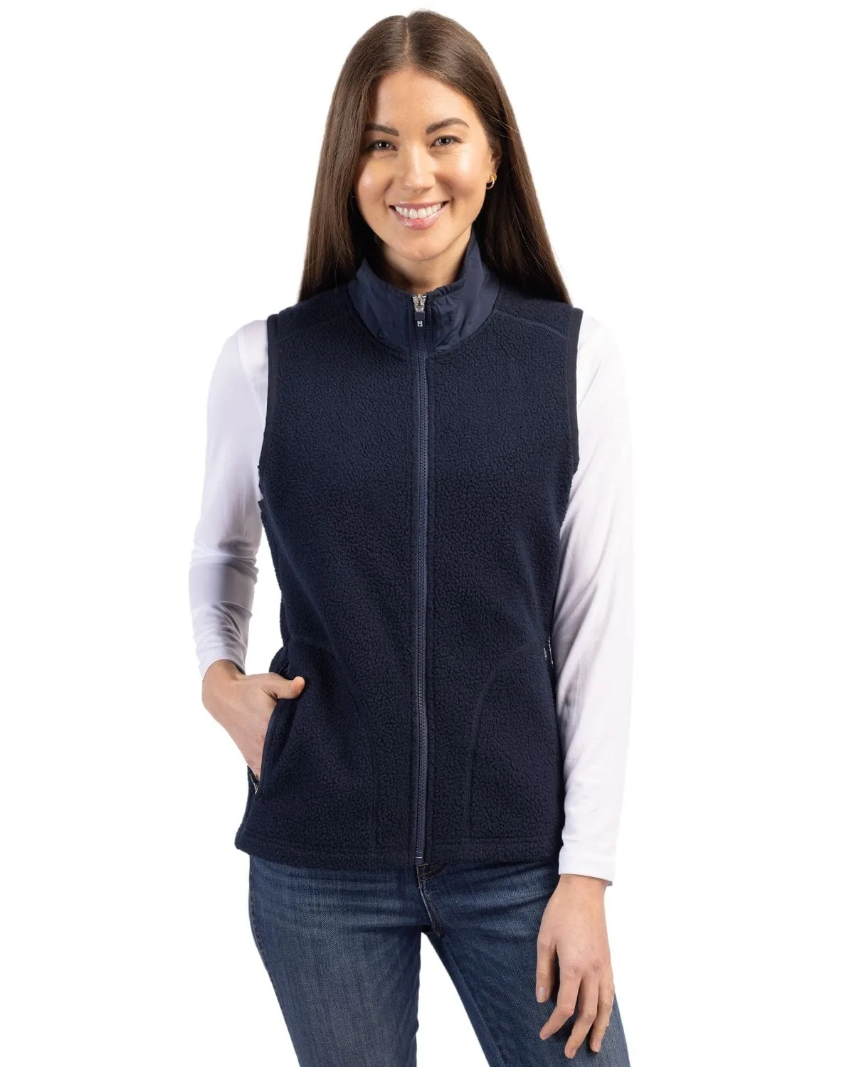 Cutter & Buck - Women's Cascade Eco Sherpa Fleece Vest