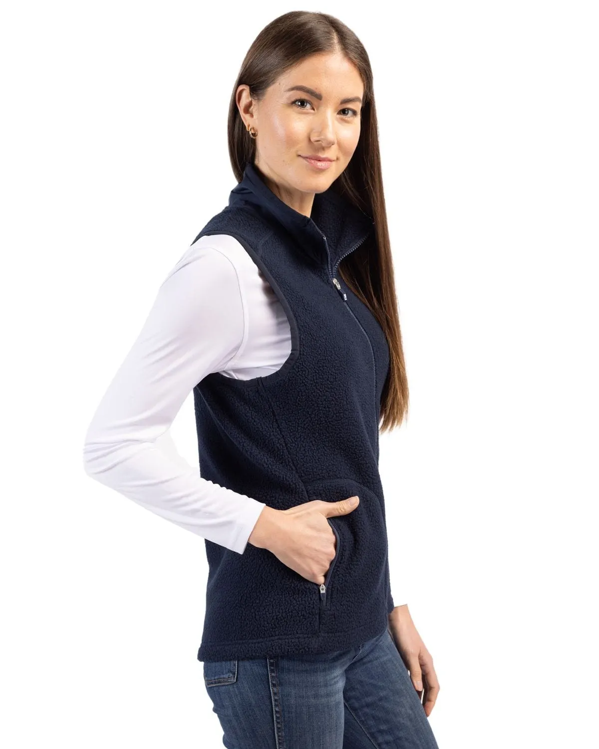 Cutter & Buck - Women's Cascade Eco Sherpa Fleece Vest