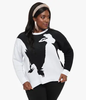 Disney Princess collection by Unique Vintage Plus Size Black & White Maleficent Aurora Sweater