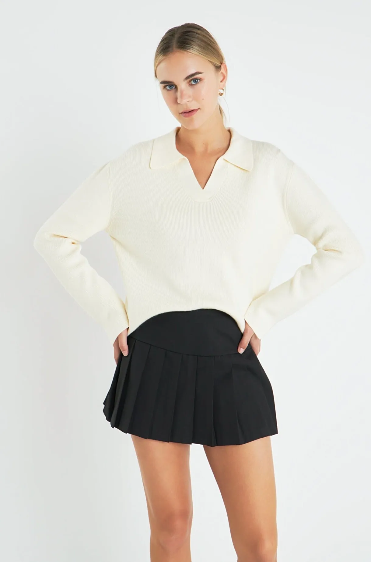 English Factory - Collared Knit Sweater