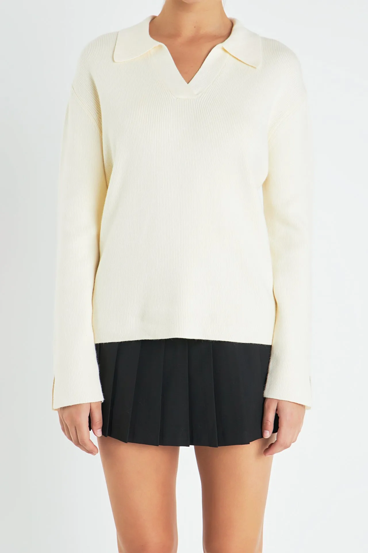 English Factory - Collared Knit Sweater