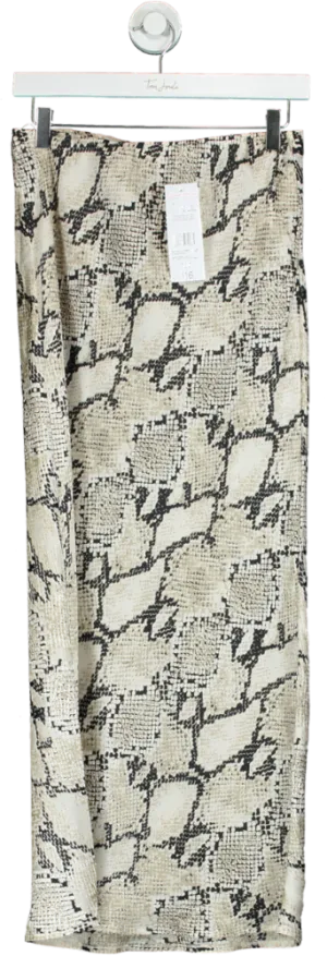 F&F Beige Snake Print Skirt UK 10