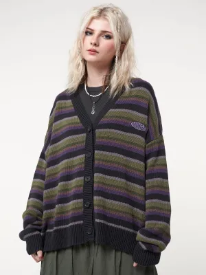 Faye Striped Knit Cardigan