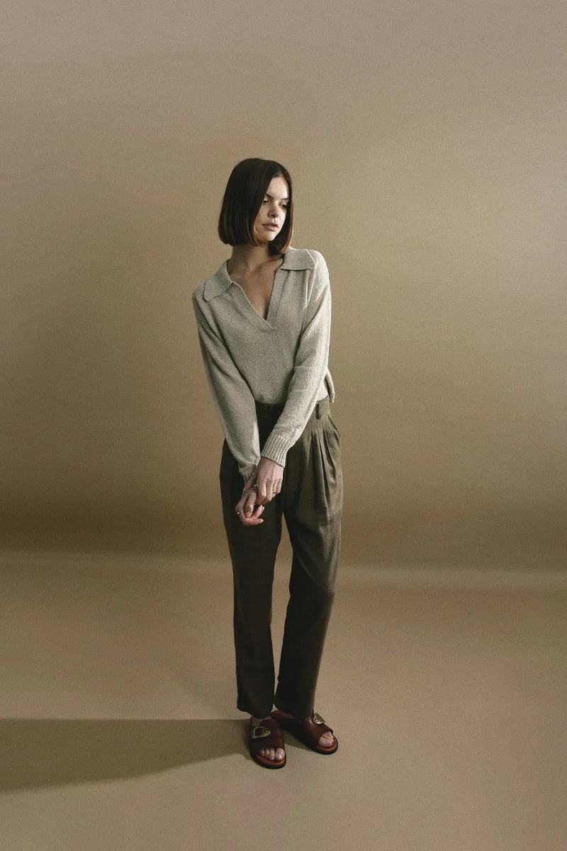 Gabrielle Cropped Beige Jumper