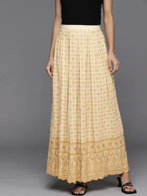 Gold Embellished Rayon Skirts