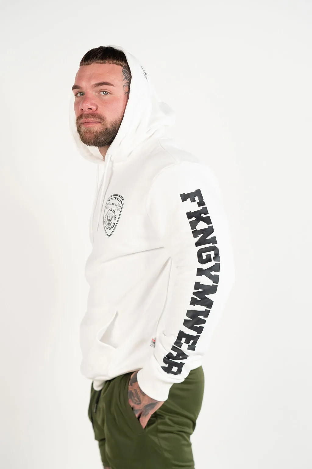 Infinity | Men's Gym Hoodie | White