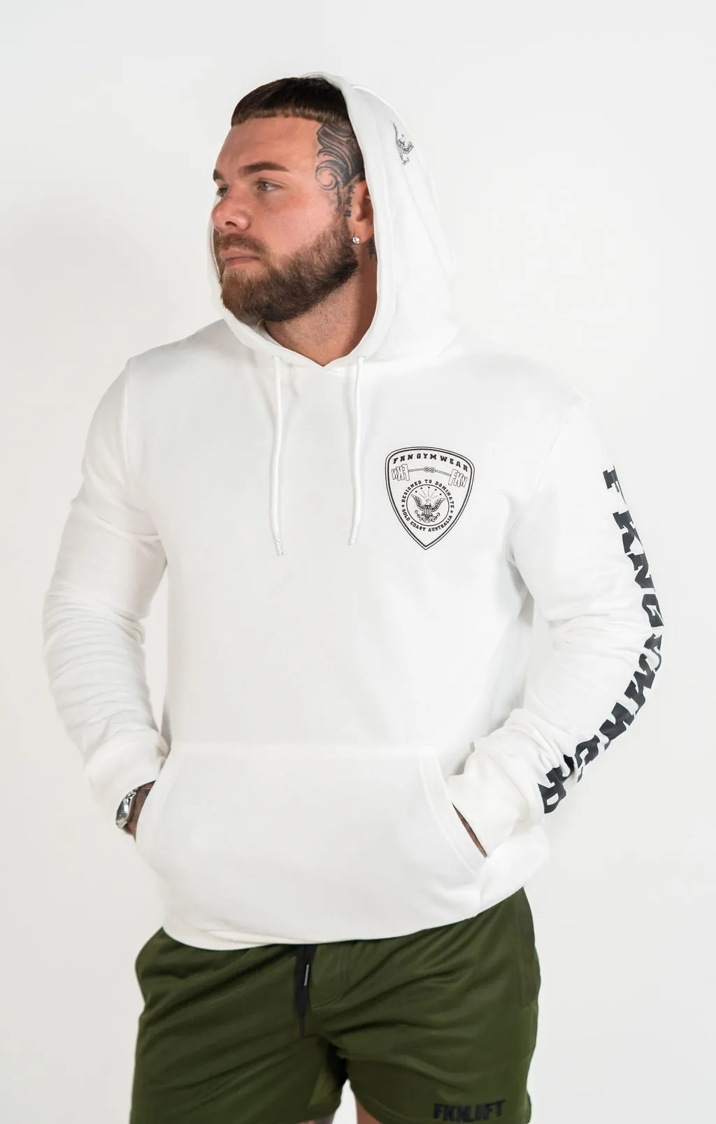 Infinity | Men's Gym Hoodie | White