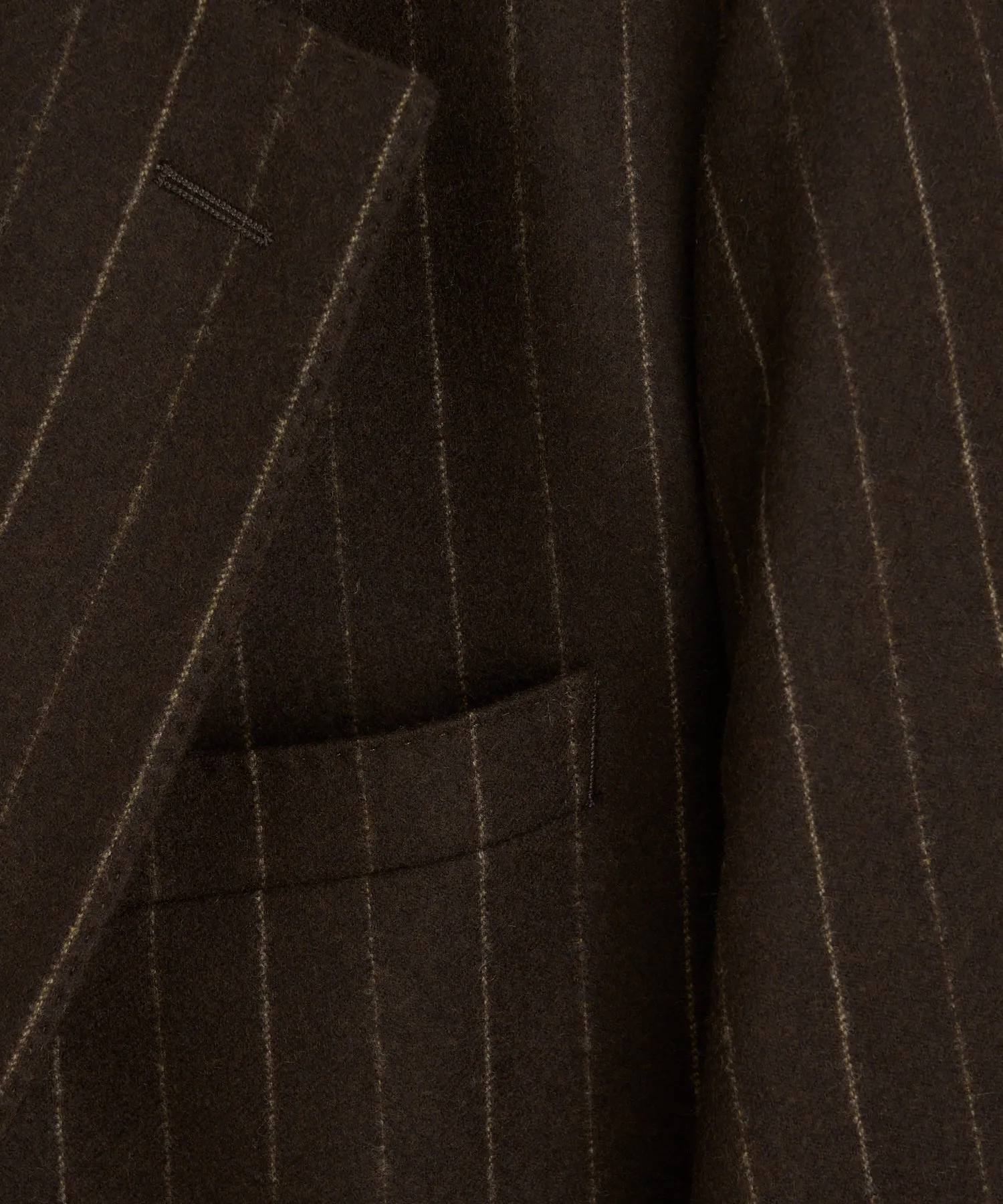 Italian Flannel Madison Jacket in Brown Pinstripe