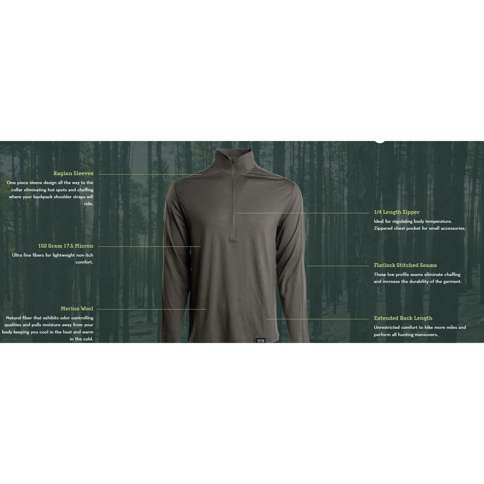 King's Camo XKG Foundation 150 Merino 1/4 Zip Tee