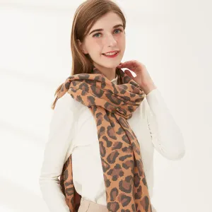 Leopard print scarf autumn and winter shawl warm scarf temperament imitation cashmere scarf women