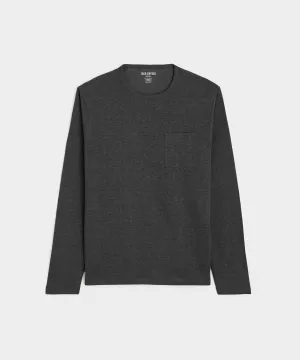 Linen Jersey Pocket Tee in Faded Black