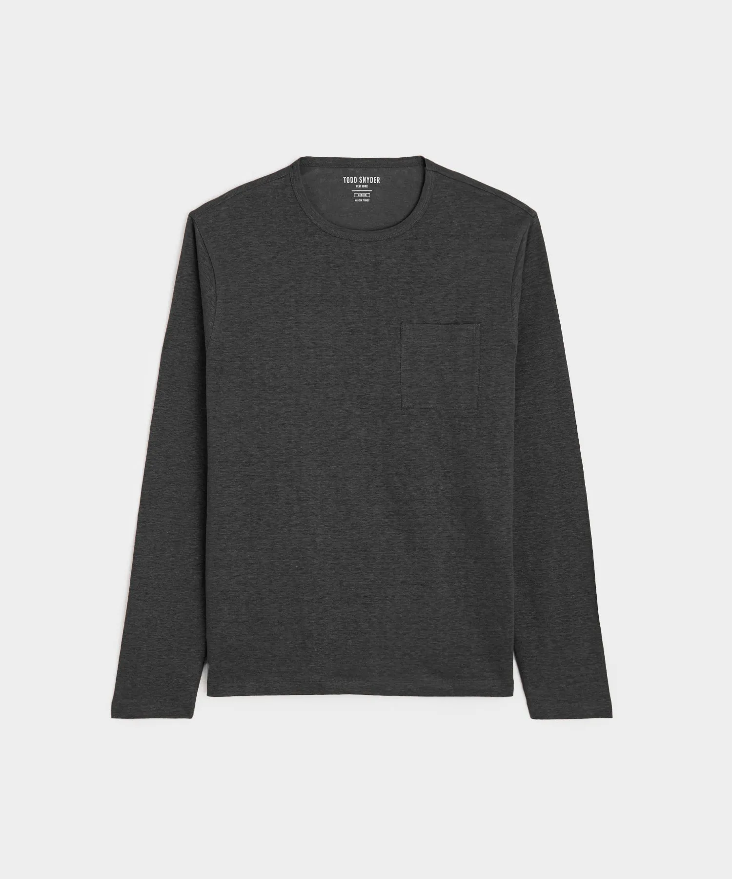 Linen Jersey Pocket Tee in Faded Black