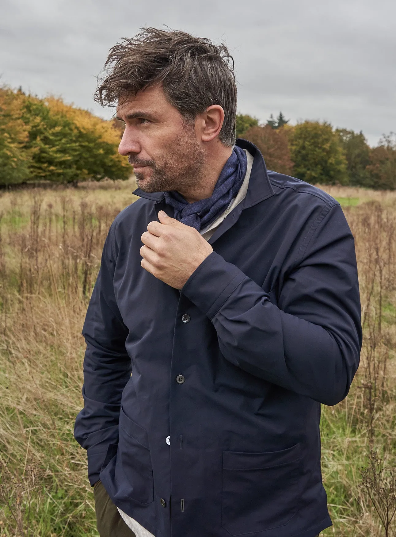 Neem Navy Sorona Rain Jacket