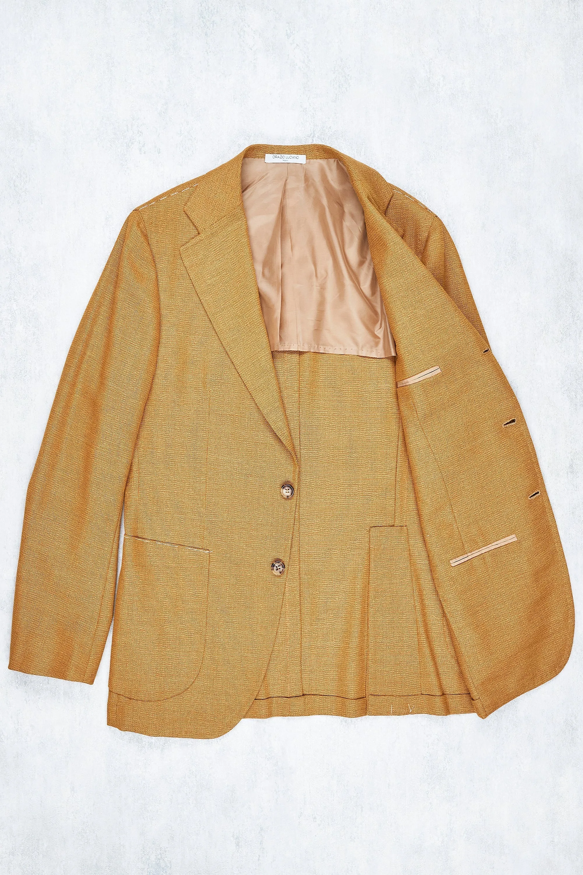 Orazio Luciano Honey Wool Hopsack Sport Coat