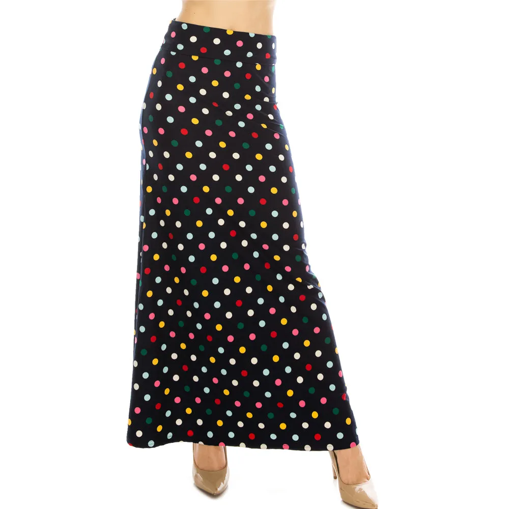 Patterned Fold Over Maxi Skirts