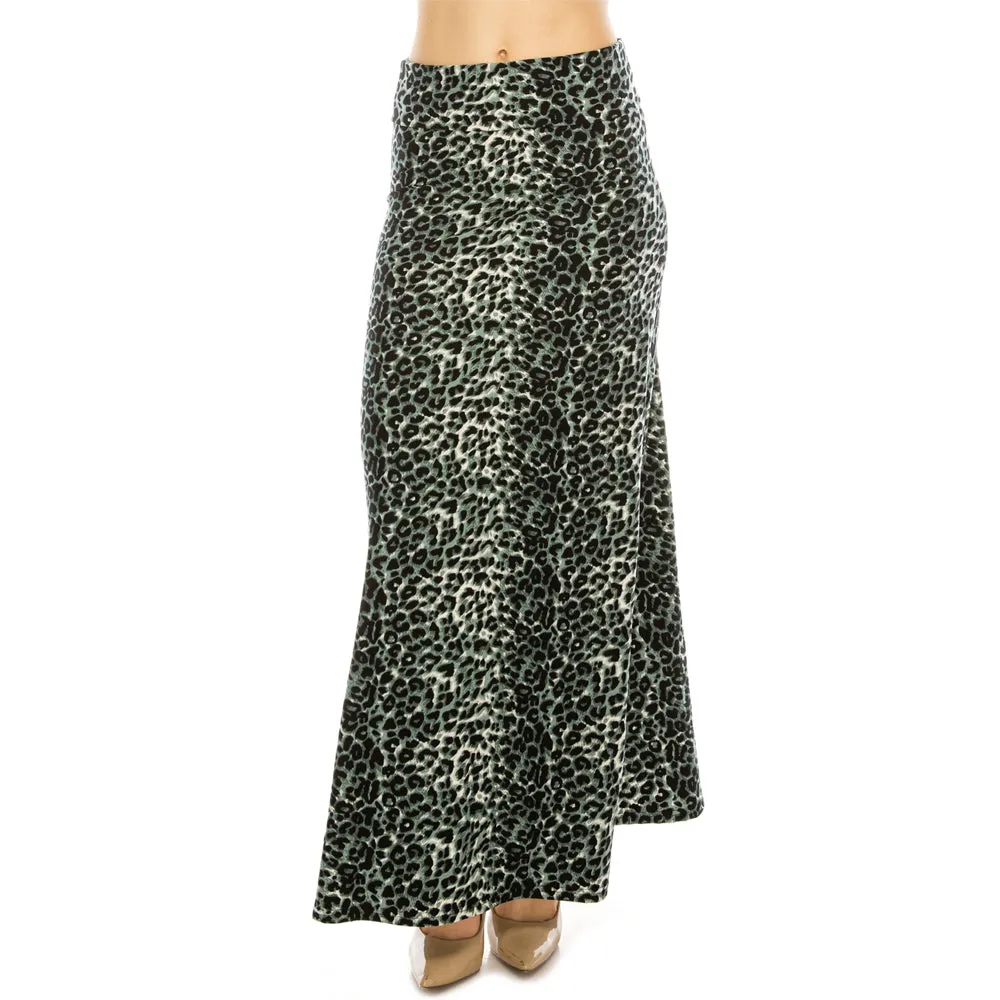 Patterned Fold Over Maxi Skirts