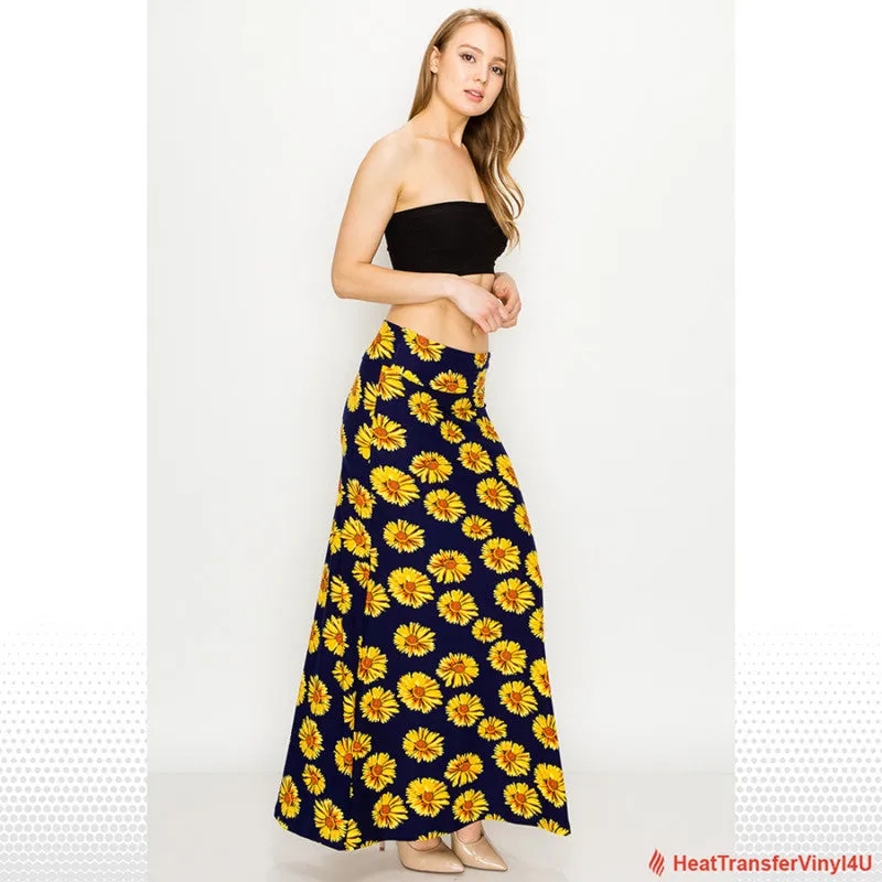 Patterned Fold Over Maxi Skirts