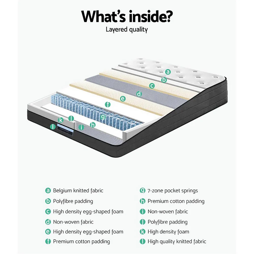 Premium 34cm Medium-Firm Queen Mattress, Zero Disturbance - Giselle