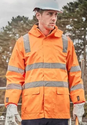 SYZMIK Men’s Unisex Hi Vis VIC Rail 4 In 1 Waterproof Jacket ZJ580