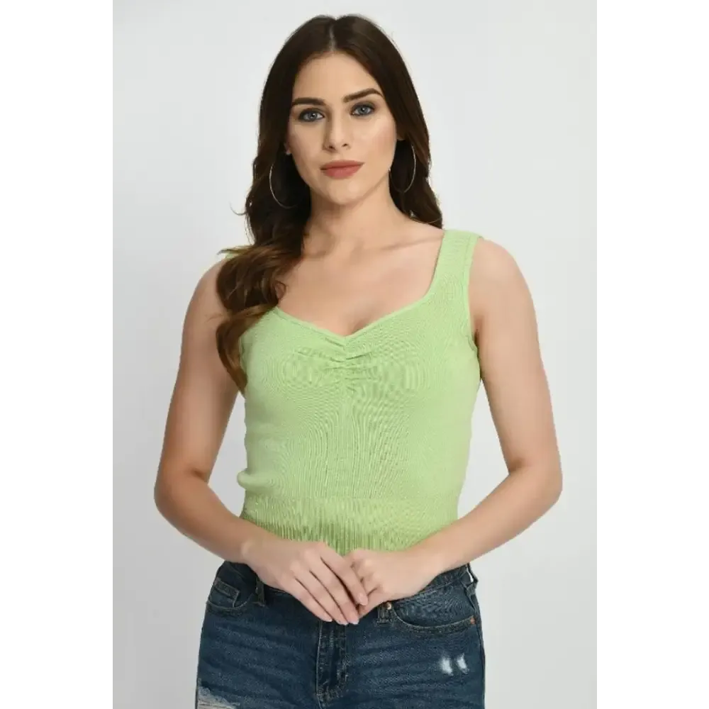 Trendy Wool Solid Crop Top