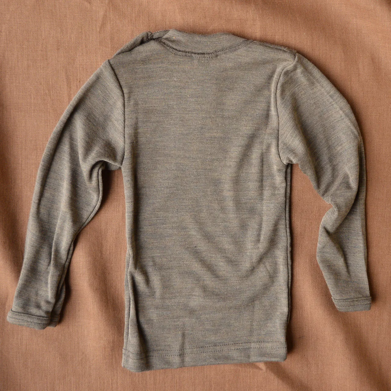 Walnut Wool/Silk Top with shoulder buttons (0-5y)